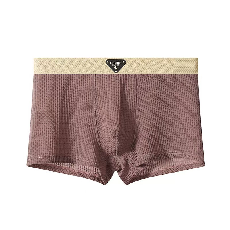 Men's Boxer Shorts Ice Silk Underwear Plus Size Underpants Breathable Slim Panties Air-conditioned Lingerie Men's Cool Ice Silk Boxers Shorts Summer Satin-like Solid Underpants