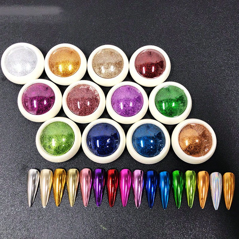 Mirror Chrome Nail Powder – Metallic Nail Art Pigment (Gold, Silver, Pink, Blue & More) | Salon & DIY Nails