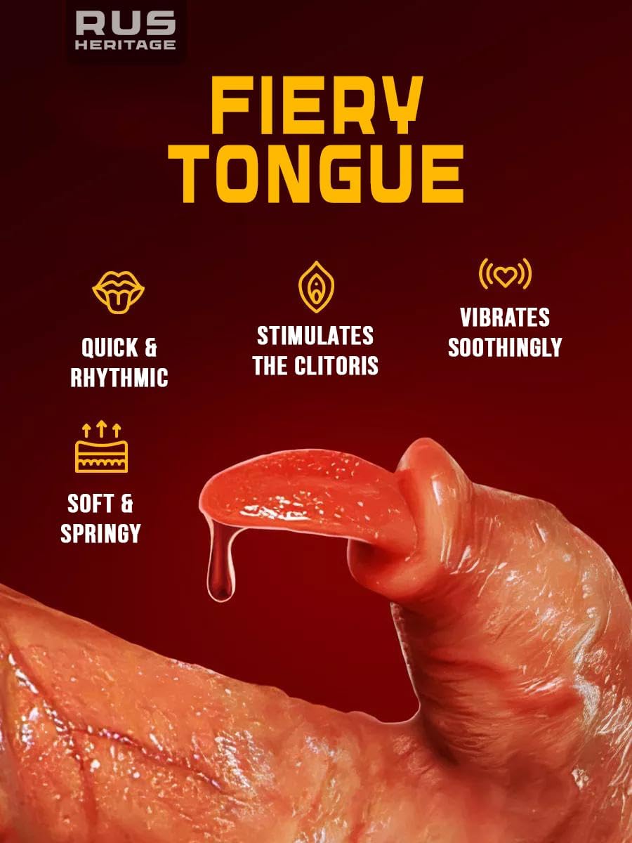 Electric Double-Tongue Dildo Vibrator, G-Spot Adult Sex Toy with Dual Tongue Vibrating Suction Stimulation, Realistic Texture and Touch, Multi-Stimulation Sex Toy for Women and Couples