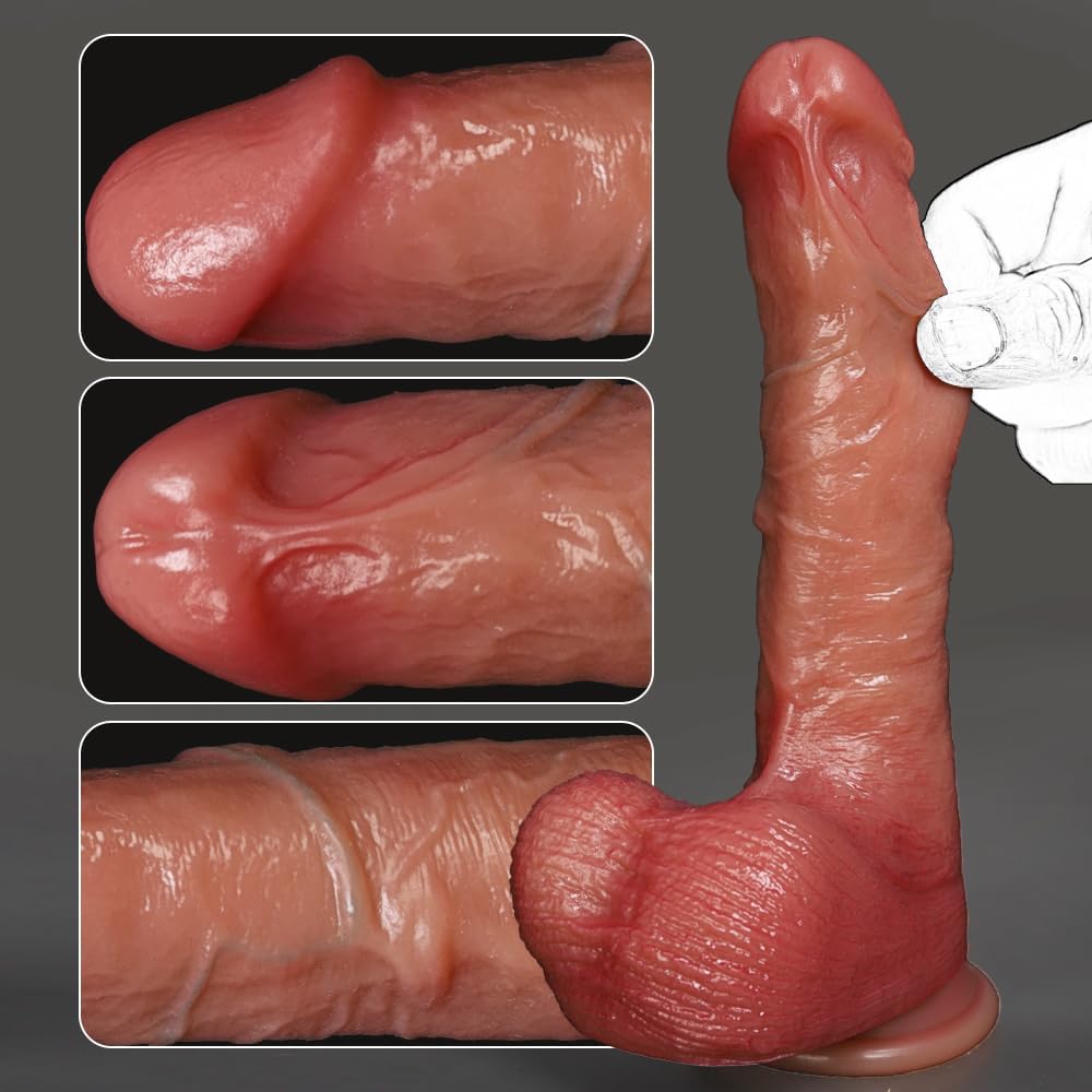 【12th Sale Price】8.66'' Thrusting Dildo Vibrator, 2.01'' Thick Adult Sex Toy with Realistic Heating & 3 Thrusting + 9 Vibrating Modes, G-Spot Clitoral Stimulator for Women