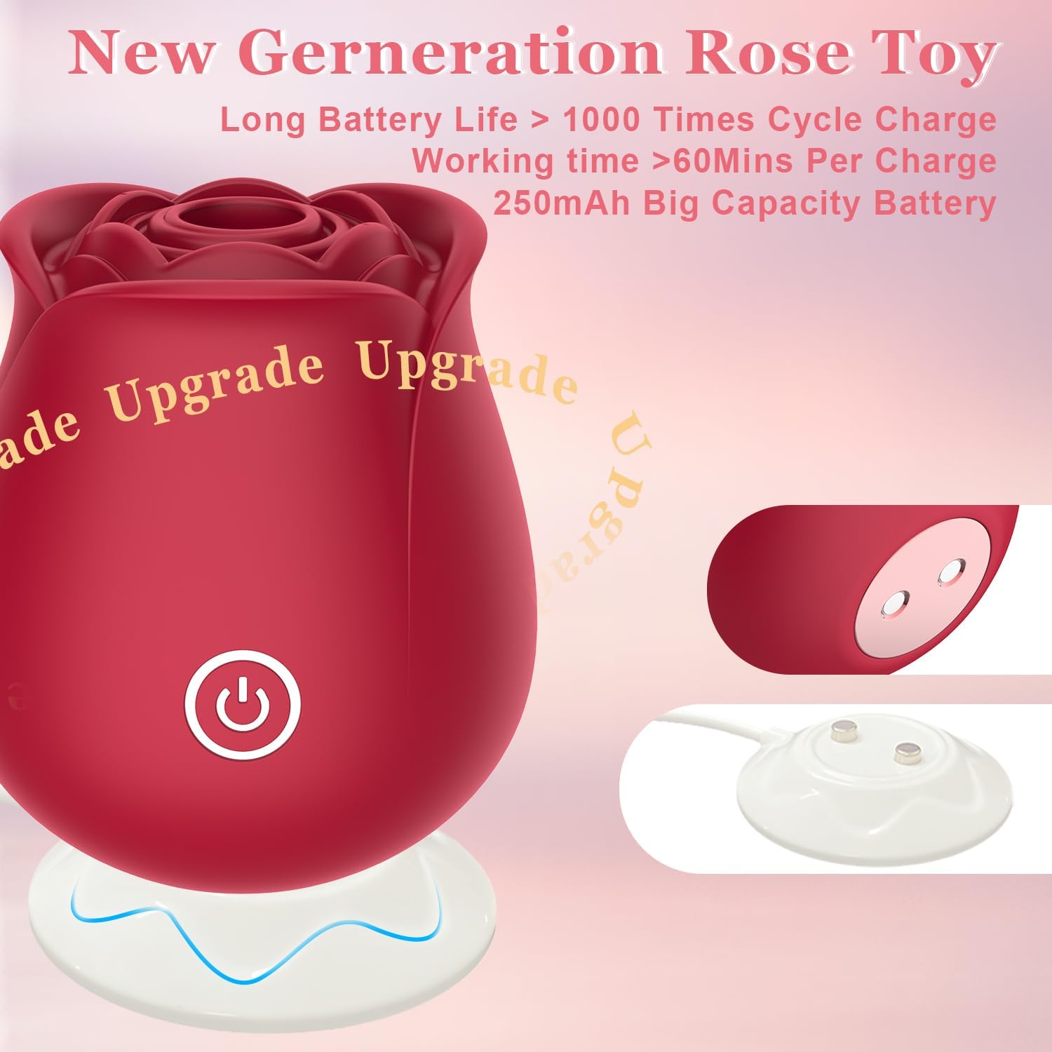 12th Sale Price - Early Access Women Rose Clitoris Sucking Vibrator Nipples Sucker Oral Stimulator Powerful Waterproof Rechargeable Adult Compact Foreplay Sex Toy Mini Massager Gift For Girlfriend