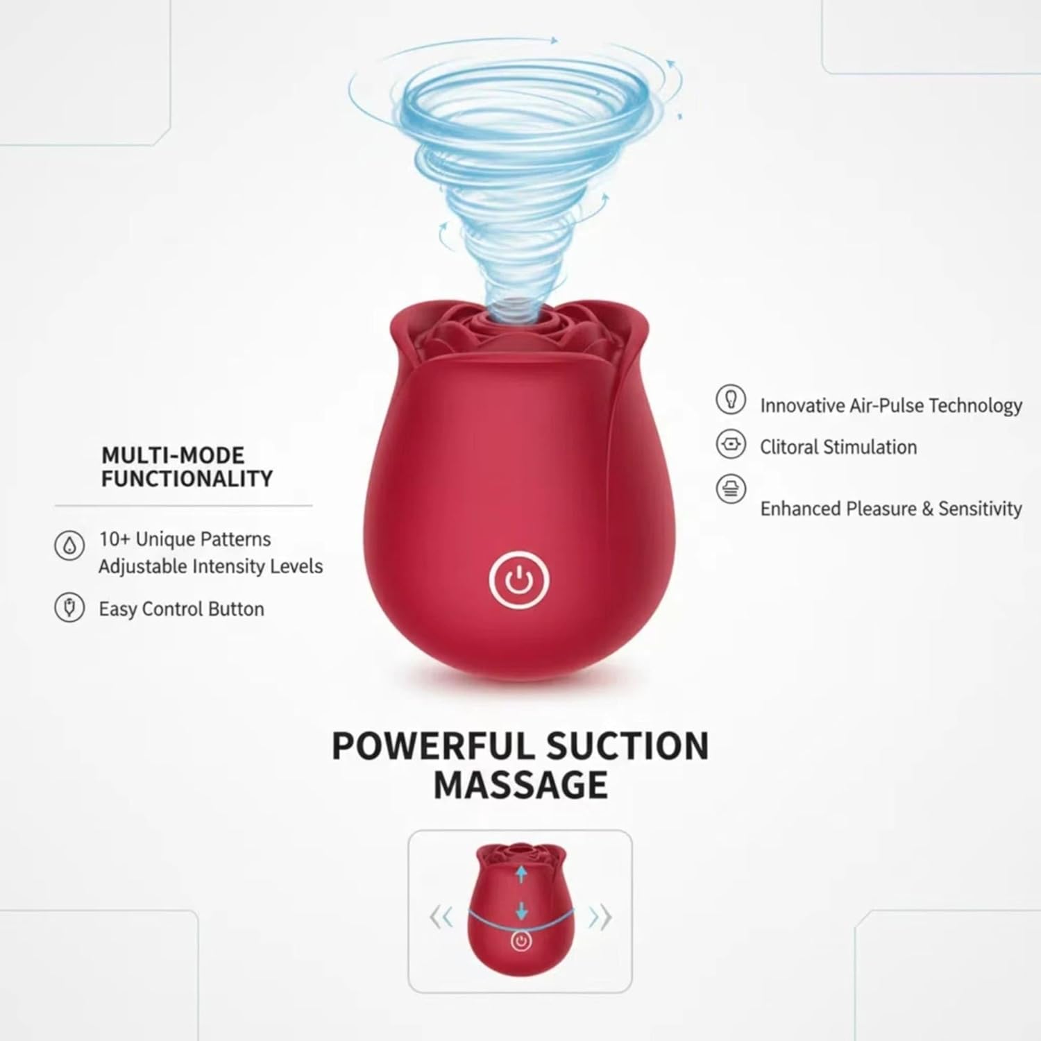12th Sale Price - Early Access Women Rose Clitoris Sucking Vibrator Nipples Sucker Oral Stimulator Powerful Waterproof Rechargeable Adult Compact Foreplay Sex Toy Mini Massager Gift For Girlfriend