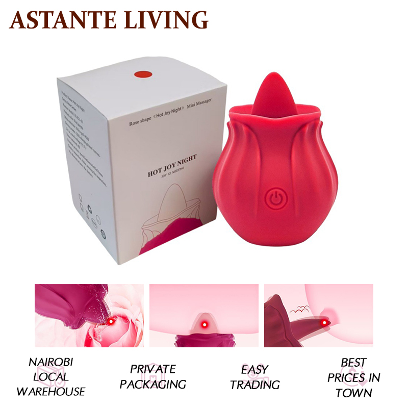 Rose Vibrator Tongue Licking Vibrator Sex Toy Clitoral Sucker Clit Nipples Anal Stimulator Compact Adult Foreplay Solo Play Game Masturbation Gift for Women Ladies Couples