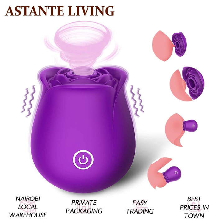 Women Rose Clitoris Sucking Vibrator Nipples Sucker Oral Stimulator Powerful Waterproof Rechargeable Adult Compact Foreplay Sex Toy Mini Massager Gift For Girlfriend Wife