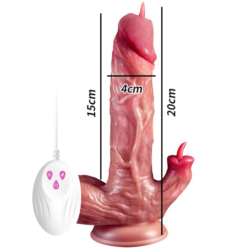 Electric Dual-Tongue Dildo Vibrator, G-Spot Adult Sex Toy with Dual-Tongue Vibration and Suction Stimulation, Realistic Texture and Touch, Multiple Stimulation Sex Toys for Women and Couples view 6