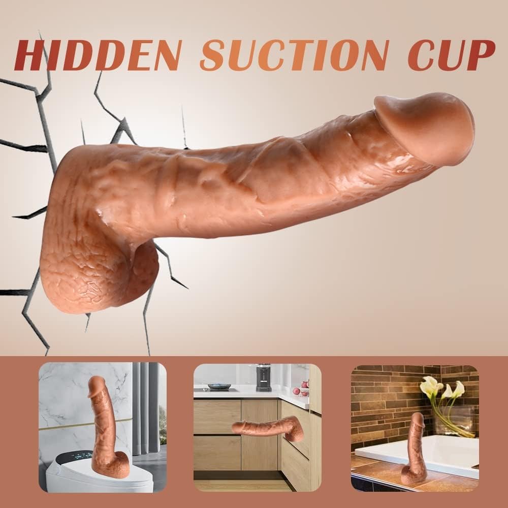 8.3 Inch Large Realistic Dildo with Strong Suction Cup | Flexible Penis Sex Toy for Women Couples Adult Game | G-spot Stimulator Thick Glans Silicone Dong - image 4