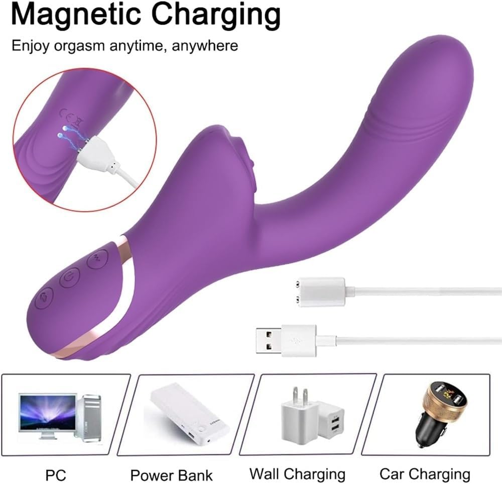 Purple Mini Electric Vibrator Sex Toy, ABS and Silicone Adult Massager with 10 Vibration & Suction Modes, Water-Resistant Compact Portable Stimulator for Women and Couples, Adult Sex Toys view 4