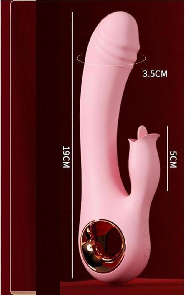 2-in-1 G-Spot Vibrator Adult Sex Toy for Women, Pink Electric Stimulator with Tongue-Licking and Suction Vibration, 10 Modes, Internal and External Dual Stimulation, Gift for Her view 2