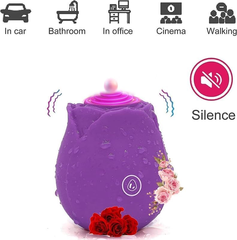 Women Rose Clitoris Sucking Vibrator Nipples Sucker Oral Stimulator Powerful Waterproof Rechargeable Adult Compact Foreplay Sex Toy Mini Massager Gift For Girlfriend Wife