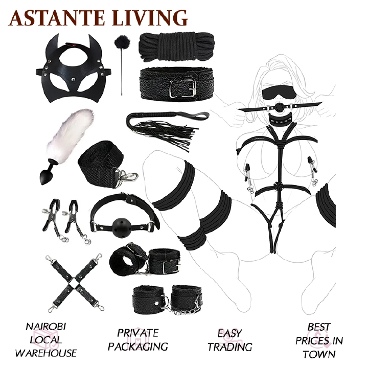 12pcs BDSM Bondage Restraints Set, PU Leather Sex Toys Kit with Handcuffs & Mouth Ball Gag, Role Play Bed Game for Foreplay, Fetish Gift for Couples Women Men