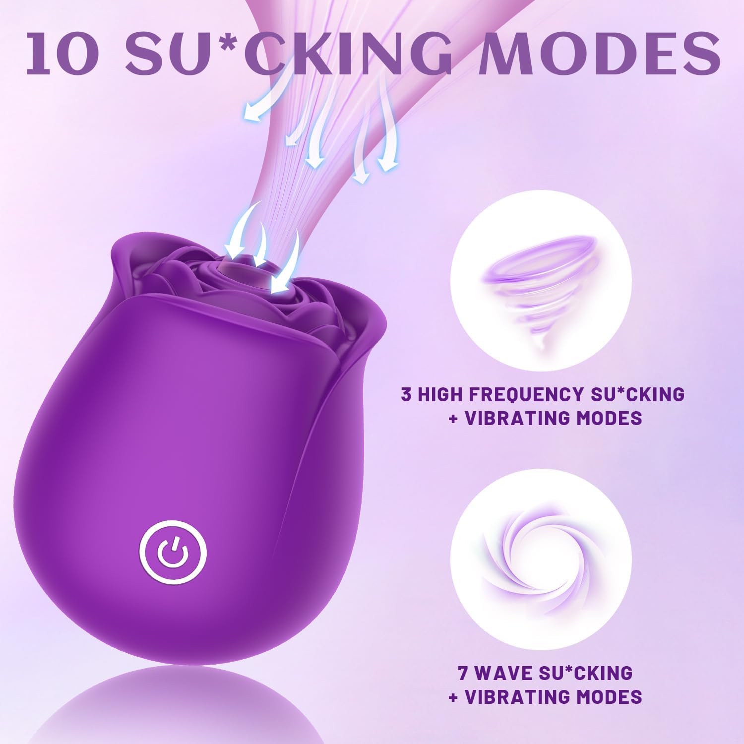 Women Rose Clitoris Sucking Vibrator Nipples Sucker Oral Stimulator Powerful Waterproof Rechargeable Adult Compact Foreplay Sex Toy Mini Massager Gift For Girlfriend Wife