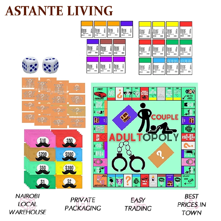 Adult Couples Sex Board Game Set, 50 x 50 cm Board with Dice and Playing Pieces, Roll-and-Move Sexual Position Challenge Game for Couples, Newlyweds, Date Night, Parties and Intimacy Play