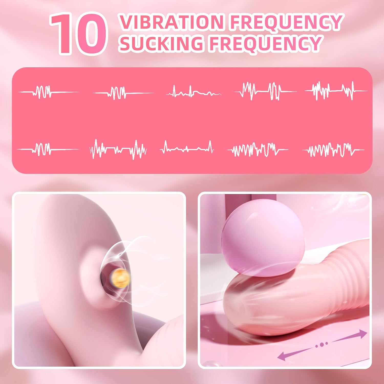 2-in-1 Wearable Electric Vibrator, G-Spot and Clitoral Stimulator with Nipple Vibration and Suction Stimulation, App-Enabled Adult Sex Toy for Women, Couples Play, Intimate Use and Gifts view 4
