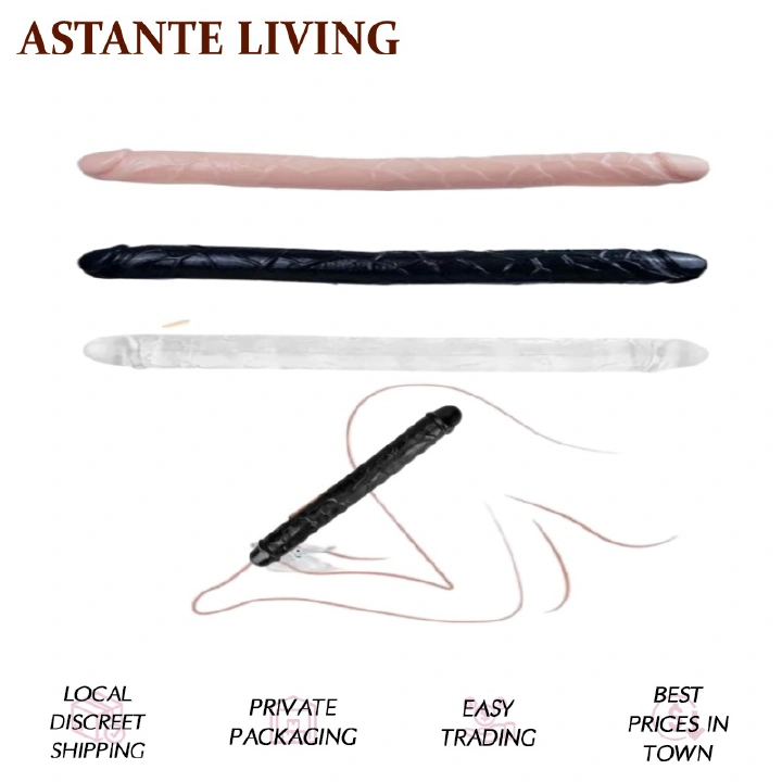 18 Inches Double Sided Long Dildo Crystal Jellies Realistic Extra Plus Dong Dual Penetration Anal Plug Adult Sex Toy for Lesbian Women Couple