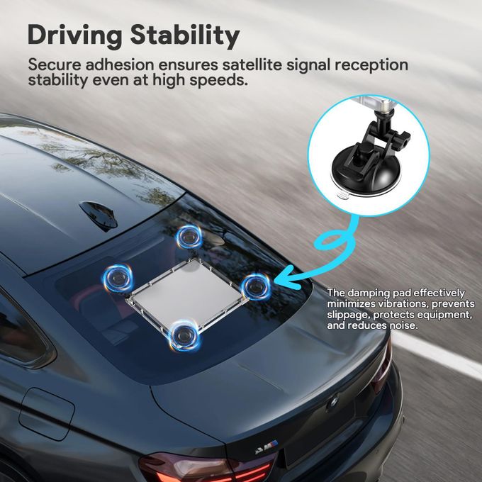 Starlink Mini Sunroof Suction Cup Window Car Mount with Protective Case Holder Rear Windshield / Back Glass Mount Kit for Vans Trucks - CAR Mount for StarlinkMini Portable Travel Mount for Accessories