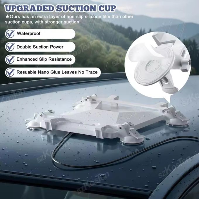 Starlink Mini Sunroof Suction Cup Window Car Mount with Protective Case Holder Rear Windshield / Back Glass Mount Kit for Vans Trucks - CAR Mount for StarlinkMini Portable Travel Mount for Accessories