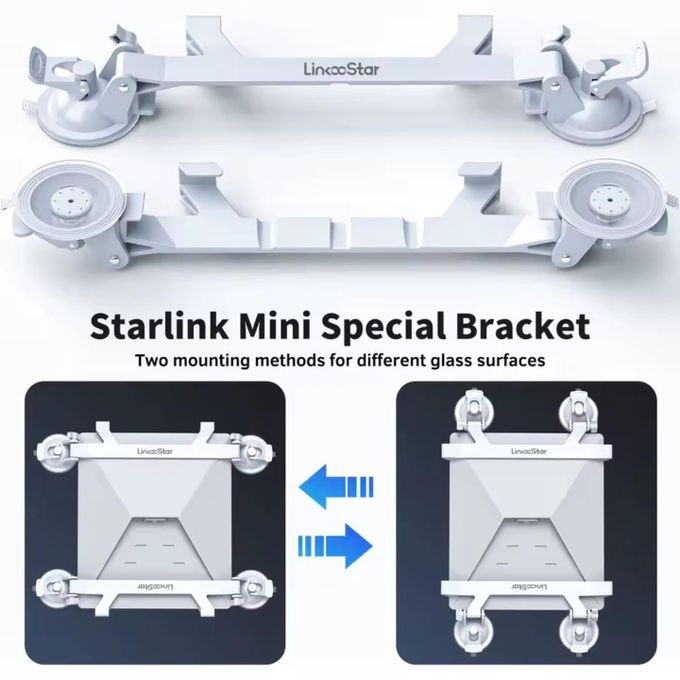 Starlink Mini Sunroof Suction Cup Window Car Mount with Protective Case Holder Rear Windshield / Back Glass Mount Kit for Vans Trucks - CAR Mount for StarlinkMini Portable Travel Mount for Accessories