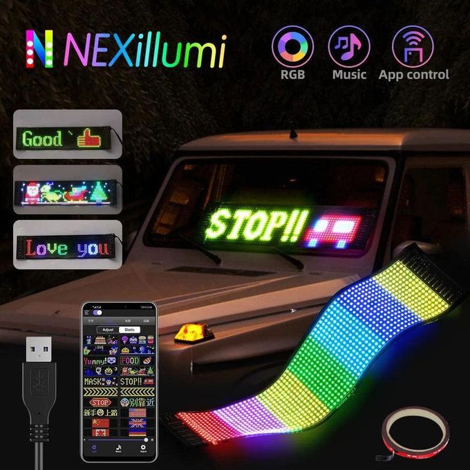 RGB Devil Eyes Light For Cars, Eyes For Truck Windshield LED Panel Smartphone APP & Remote Control LED Flexible Screen LED Matrix Pixel Panel 5V USB Car Window LED Screen