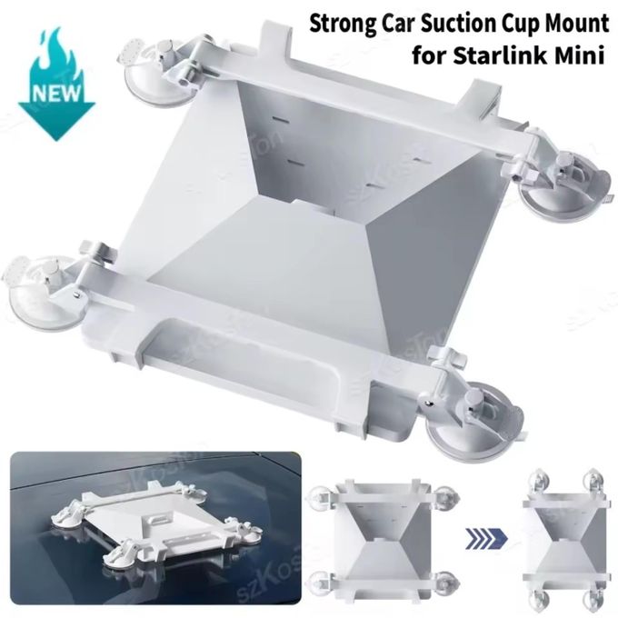 Starlink Mini Sunroof Suction Cup Window Car Mount with Protective Case Holder Rear Windshield / Back Glass Mount Kit for Vans Trucks - CAR Mount for StarlinkMini Portable Travel Mount for Accessories