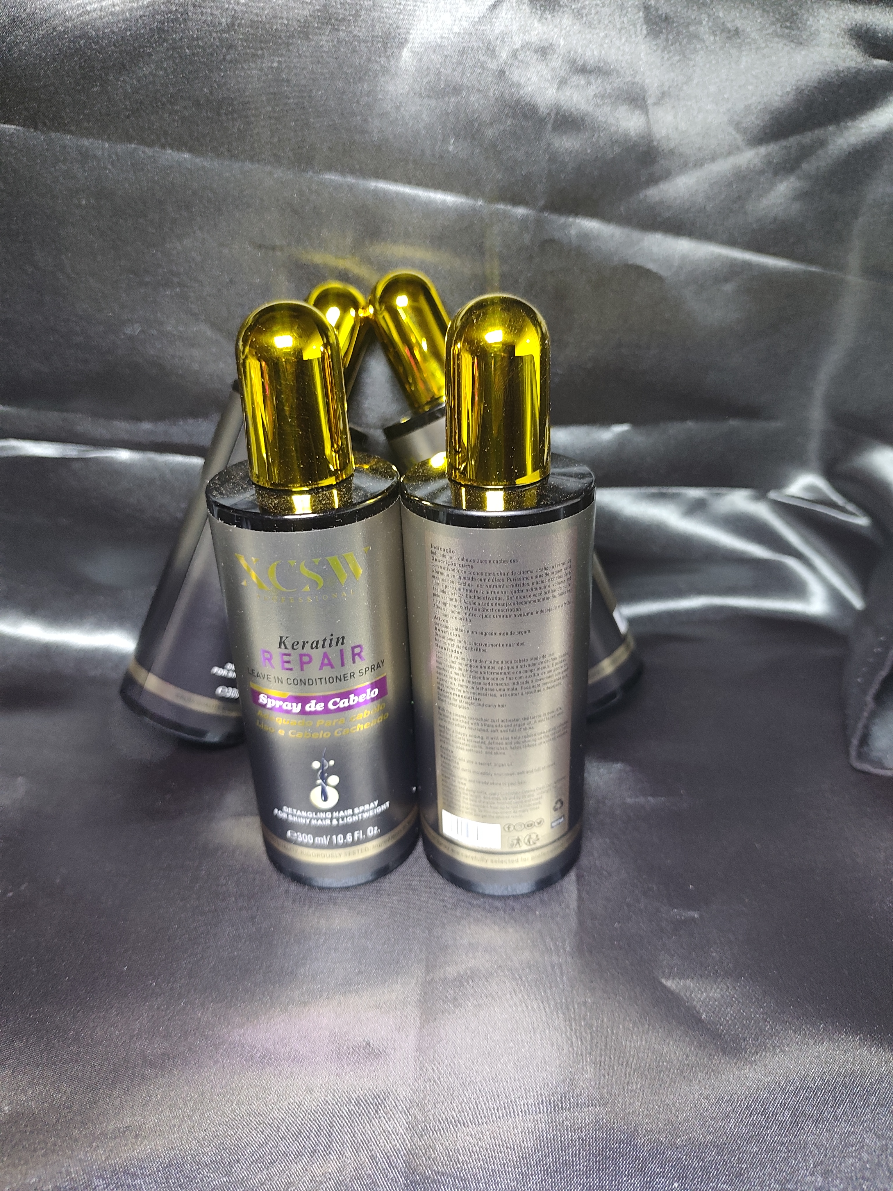 Keratin Repair Leave-In Conditioner Spray & Luodais NO.5 Shine Styling Hair Spray – Professional Detangling, Frizz Control, Smooth Shiny Hair Care for Damaged, Brittle, Curly & Straight Hair