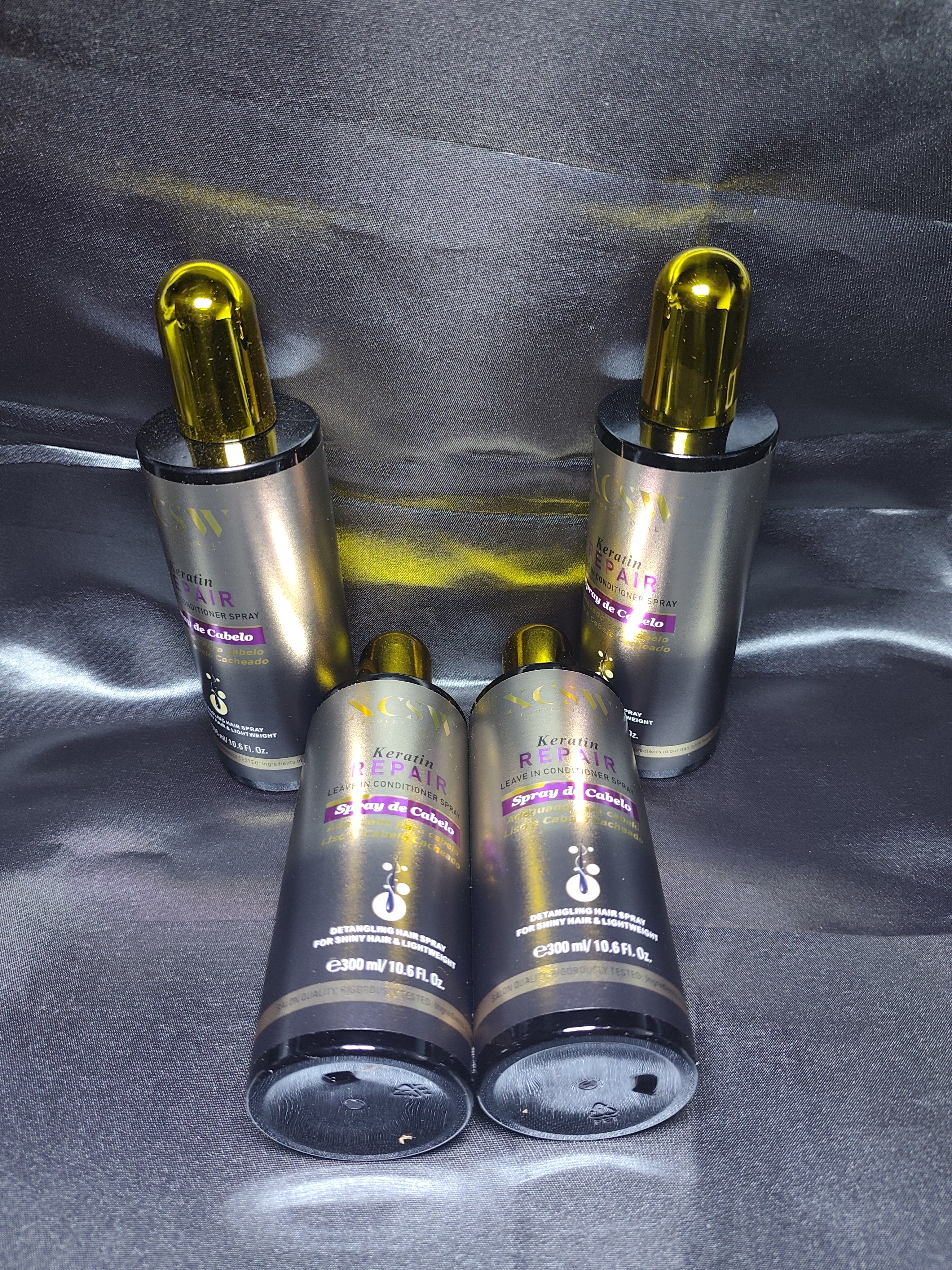 Keratin Repair Leave-In Conditioner Spray & Luodais NO.5 Shine Styling Hair Spray – Professional Detangling, Frizz Control, Smooth Shiny Hair Care for Damaged, Brittle, Curly & Straight Hair