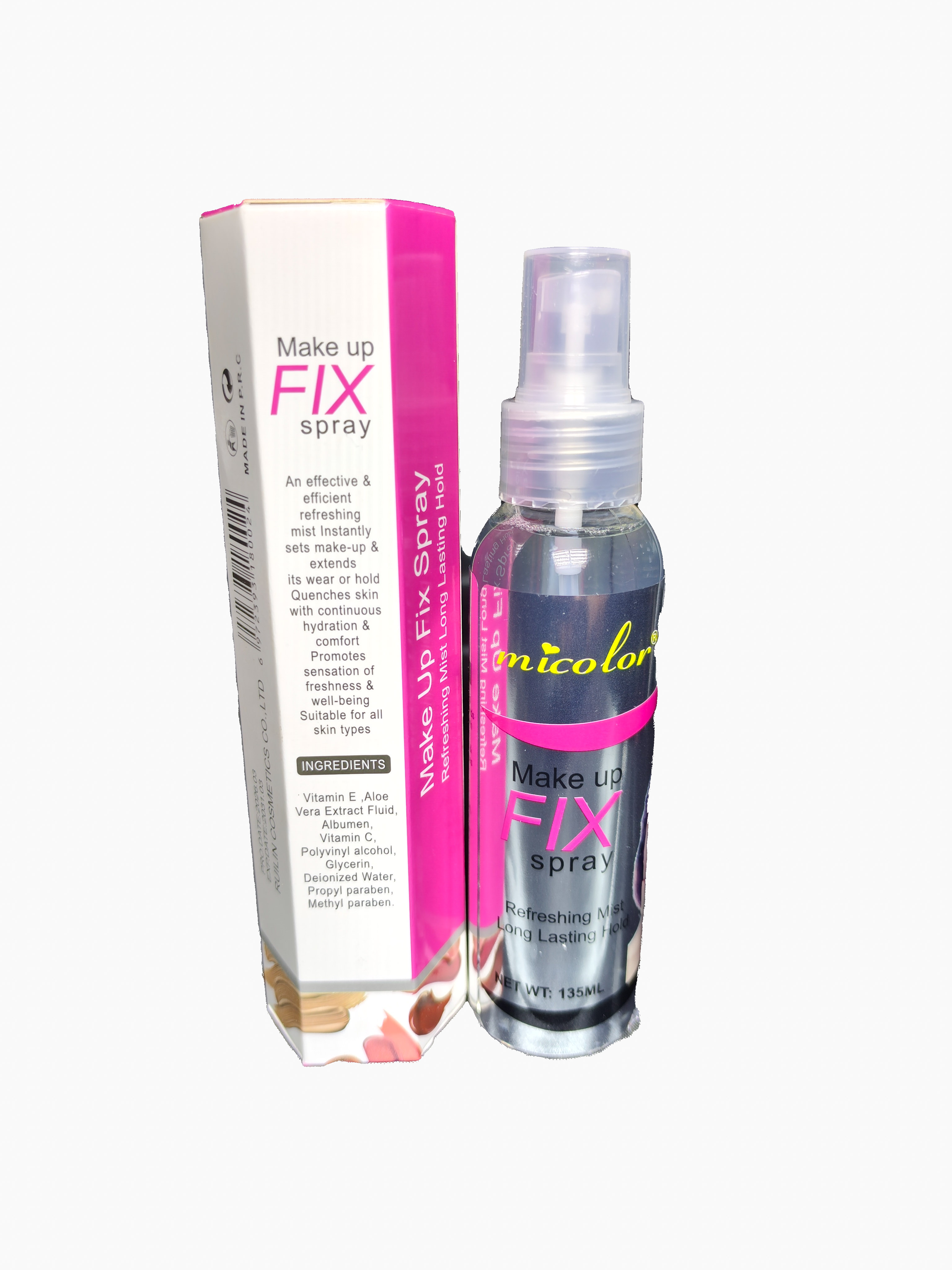 Micolor Make Up Fix Spray Refreshing Mist 135ml + Micolor FIT Skin PRO Setting HD Matte Finish 100ml + L.A. Girl PRO Setting HD High Definition Long Lasting Matte Finish Spray 30ml Makeup Setter