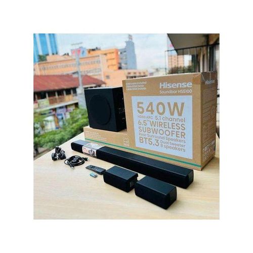 HISENSE HS5100 SOUNDBAR 5.1 CHANNEL SOUNDBAR 540W DTS WITH WIRELESS SUBWOOFER-1 YEAR WARRANTY