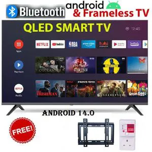 ITEL 32 INCH , QLED Smart TV, Frameless, Bluetooth, Android14, Wifi, Digital, Netflix, YouTube, Prime, television +FREE TV GUARD AND WALL BRACKET-1 YEAR WARRANTY