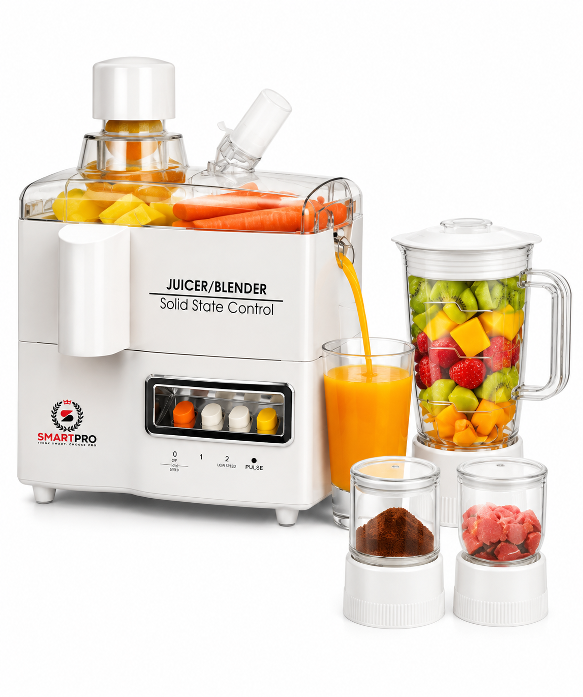 SmartPro Slow Juicer & Blender 🥕🍎 | Cold Press Juicer 💧 | Powerful Motor ⚡ | Multi-Function Juice & Smoothie Maker 🥤 | High Juice Extraction 🍊 | Large Feed Chute 🥕 | Easy to Clean 🧼 | Low Noise