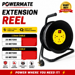 Powermate Extension ReeL features a convenient reel design for organized cable storage and easy portability. Its extended cable provides flexible access to power