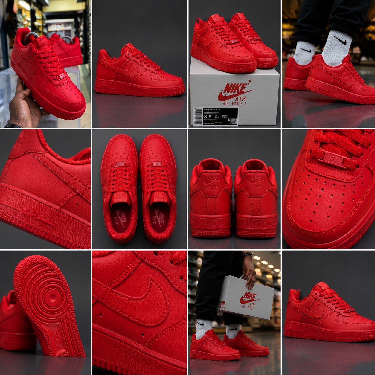 🔥(ON OFFER) 🔥 Customized Air Force 1, Airforce Triple Red Sneakers – Luxury Women’s Fashion Sneakers, Customized Airforce 1 | Trendy Casual Streetwear Shoes | Stylish Designer-Inspired AF1 Trainers