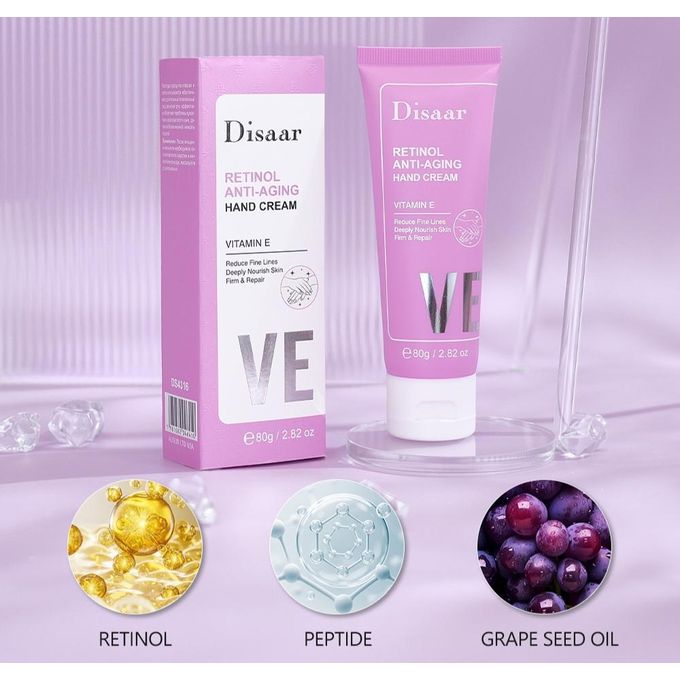 Disaar Retinol Hand Cream Peptide Extract Reduce Fine Line Hand Skin Firming Repair Moisturizing Soft Hand Cream