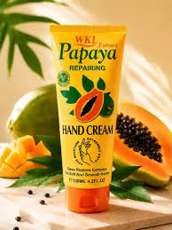 WKL Papaya Repairing Hand Cream (120ml), which is formulated to deeply moisturize and restore dry skin.