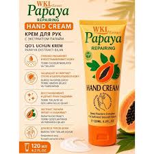 WKL Papaya Repairing Hand Cream (120ml), which is formulated to deeply moisturize and restore dry skin.