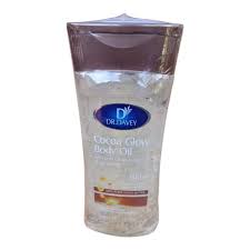 Dr. Davey Cocoa Glow Body Oil (200ml / 6.8 Fl. Oz.), a moisturizing body gel oil formulated with pure cocoa butter designed for up to 48 hours of moisture care and a natural glow