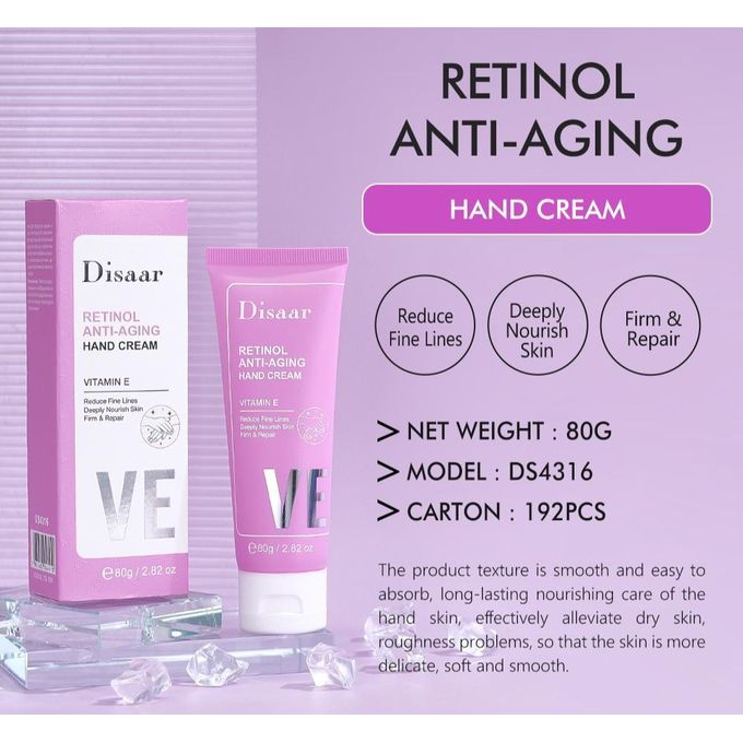 Disaar Retinol Hand Cream Peptide Extract Reduce Fine Line Hand Skin Firming Repair Moisturizing Soft Hand Cream