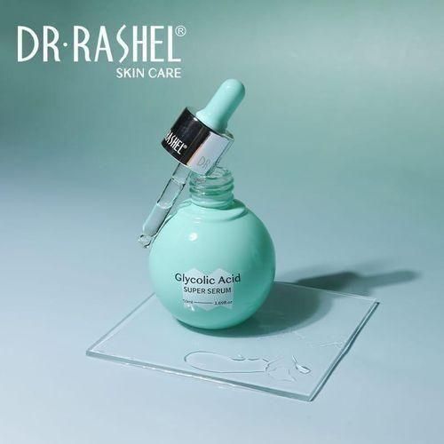 Dr. Rashel Resurfacing Glycolic Acid Super Serum (3% - 50ml) featuring an alpha-hydroxy acid (AHA) formula designed for mild exfoliation and skin texture  renewal