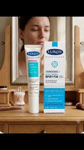 Luron Derma Clear Acne Control Spot Fix Gel, a 15 mL (0.51 fl. oz.) topical product labeled with 2% salicylic acid and key ingredients like tea tree oil, lemon extract, and iris root.