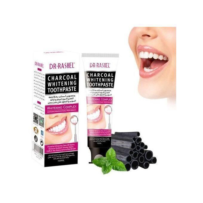 Dr. Rashel Charcoal Whitening Toothpaste - Unisex - 60g - Mint Fresh Breath - Organic Teeth Whitener