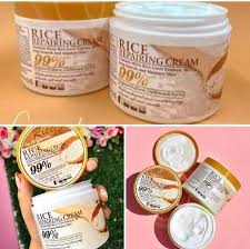 Fruit of the Wokali Rice Repairing Cream (115g), a facial moisturizer formulated with white rice germ essence to hydrate and nourish the skin