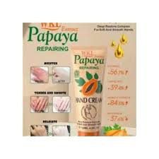 WKL Papaya Repairing Hand Cream (120ml), which is formulated to deeply moisturize and restore dry skin.