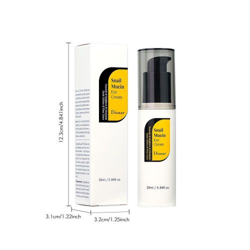 Disaar Snail Mucin Eye Cream - 72% Snail Secretion Filtrate & Niacinamide, 25ml, Dark Circles, Eye Bags, and Fine Lines Treatment, Eye Tightening & Revitalizing