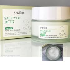 SADOER Salicylic Acid Cream Acne Repair Face Cream - Healing Cream, Deep Cleansing Formula for Clear Skin, Oil Balance & Blemish Repair 50g