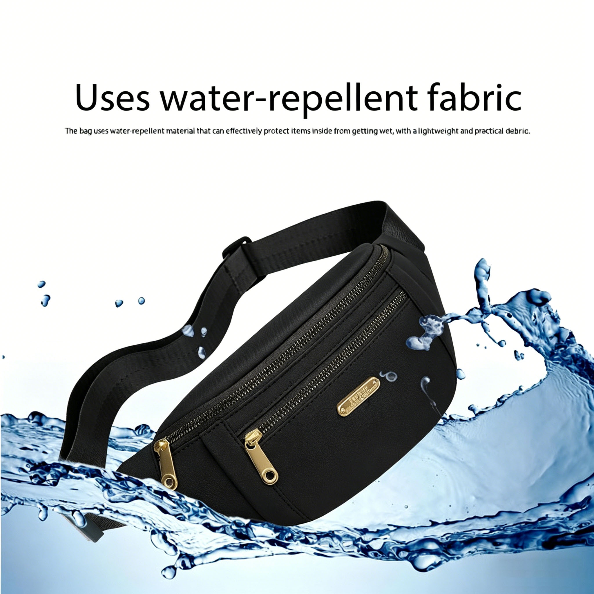 Women's waist bag, waterproof waist bag with adjustable shoulders, Oxford cloth waterproof shoulder bag, multi-layer waist bag suitable for travel, sports and running