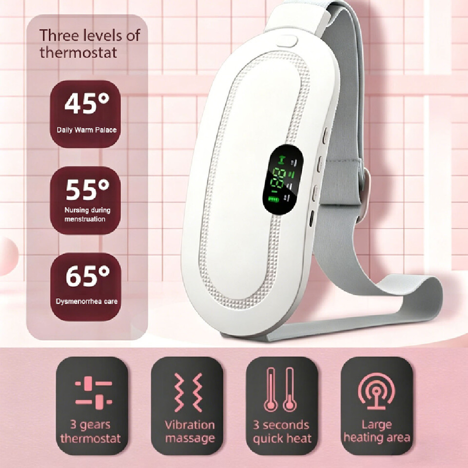 Charging digital display heating warm palace belt portable female menstruation artifact menstrual vibration hot compress warm palace treasure