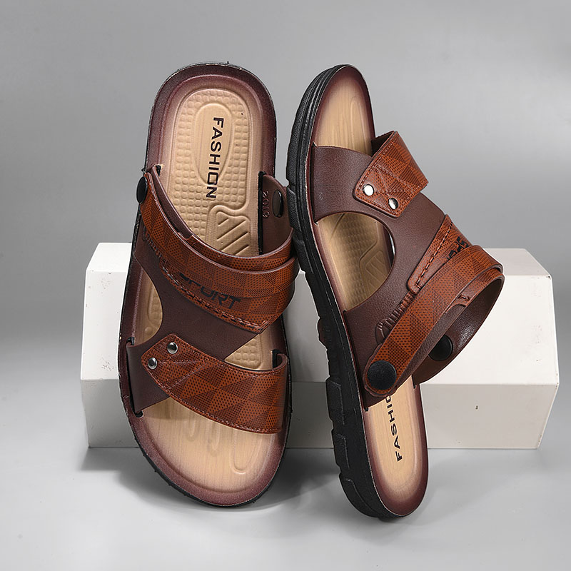 Men's durable sandals, plus size slippers, open soled shoes, men's beach sandals, outdoor shoes, soft and smooth, odor proof slippers, slippers, sandals, home shoelaces, Strap sandals