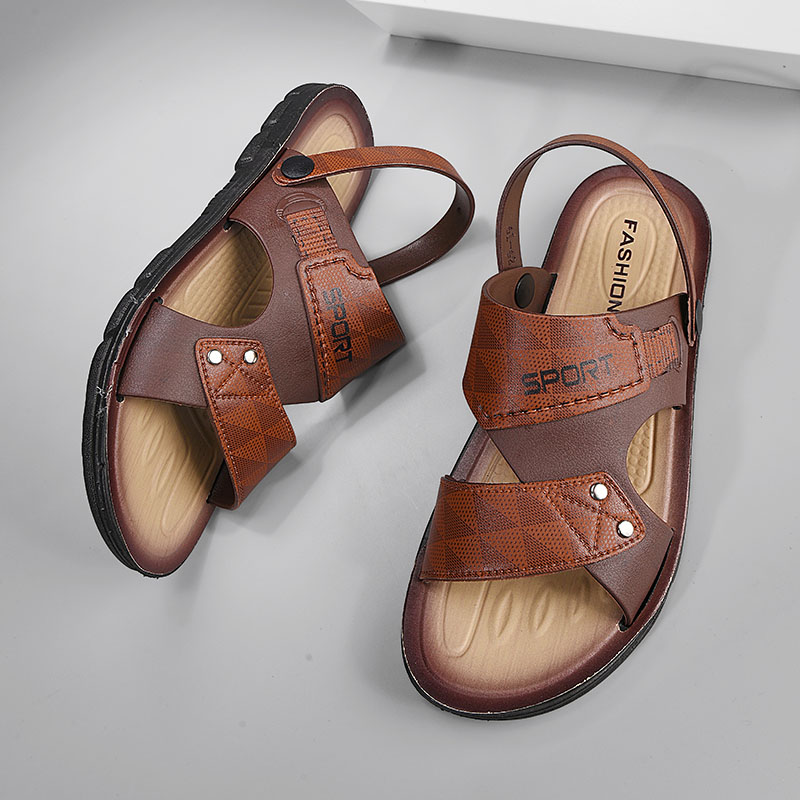 Men's durable sandals, plus size slippers, open soled shoes, men's beach sandals, outdoor shoes, soft and smooth, odor proof slippers, slippers, sandals, home shoelaces, Strap sandals