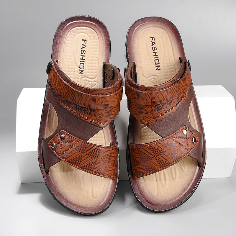 Men's durable sandals, plus size slippers, open soled shoes, men's beach sandals, outdoor shoes, soft and smooth, odor proof slippers, slippers, sandals, home shoelaces, Strap sandals