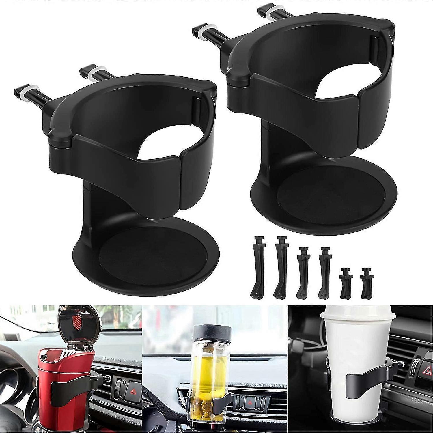 Car Cup Holder 1Kg Heavy Duty Black secure beverages durin wildest rides with this 1kg heavy-duty black car cup holder, clamping firmly onto horizontal air vents to support large tumblers, milkshakes,