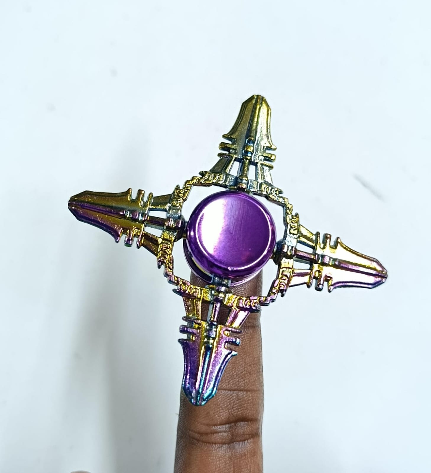 Fidget SpinnerFinger EDC Autism ADHD Stress Relief Kids Focus ToyTransform restless fingers into focused calm with this premium metal finger fidget spinner EDC featuring ultra-smooth ceramic bearings